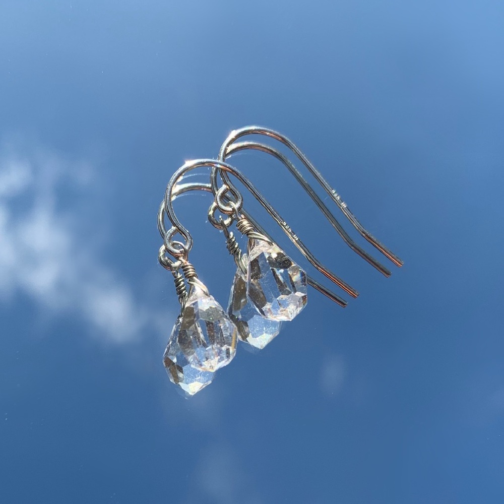 clear crystal teardrop earrings